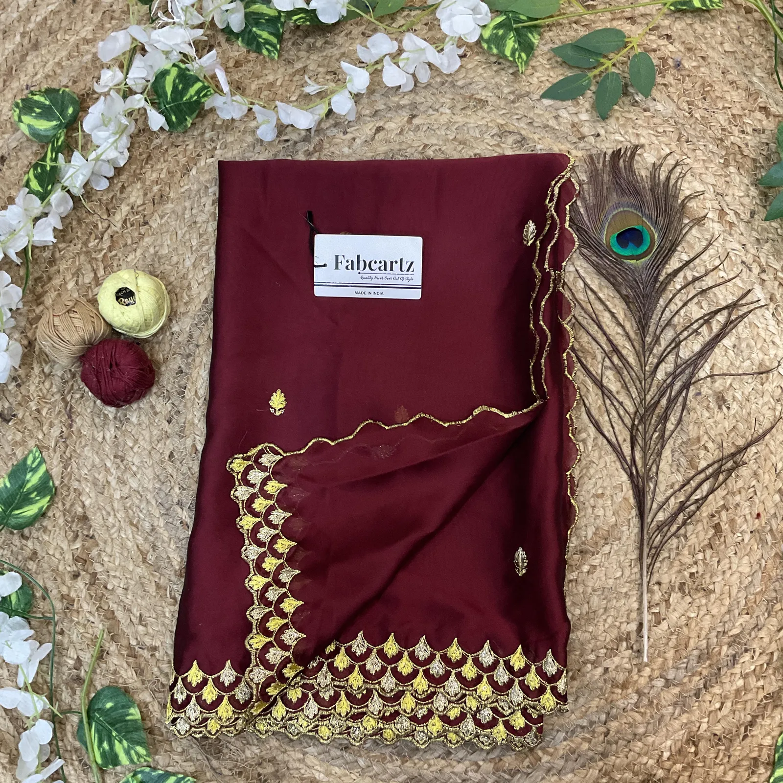 Beautiful Embroidery work Rangoli Dupatta for women | Only Dupatta PranaviDup - Image 9