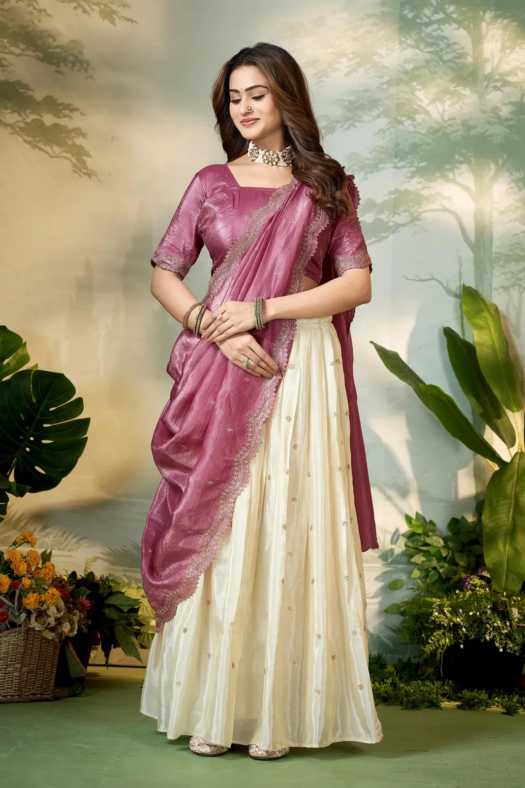 South Indian Festival Traditional Half Saree Premalu - Image 11