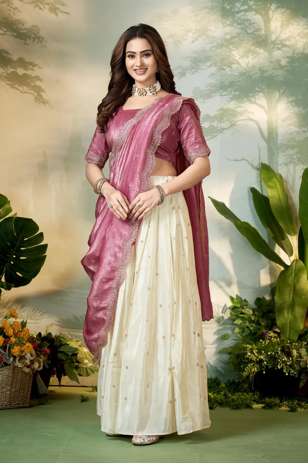 South Indian Festival Traditional Half Saree Premalu - Image 14