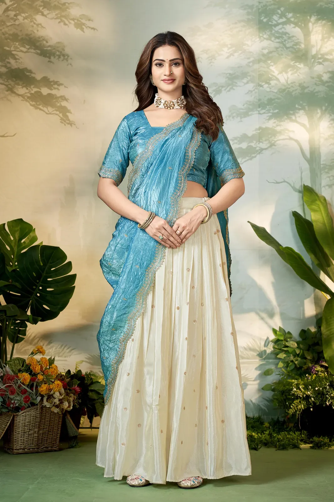 South Indian Festival Traditional Half Saree Premalu - Image 17
