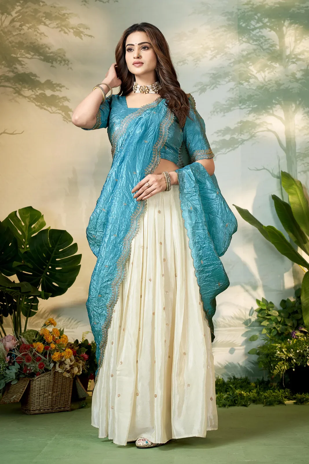 South Indian Festival Traditional Half Saree Premalu - Image 19