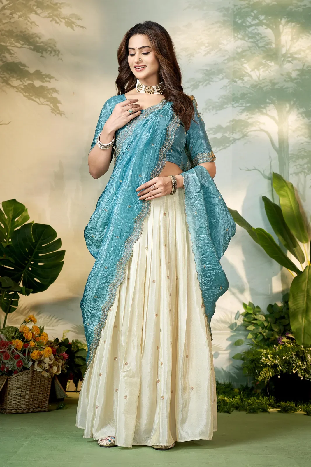 South Indian Festival Traditional Half Saree Premalu - Image 22