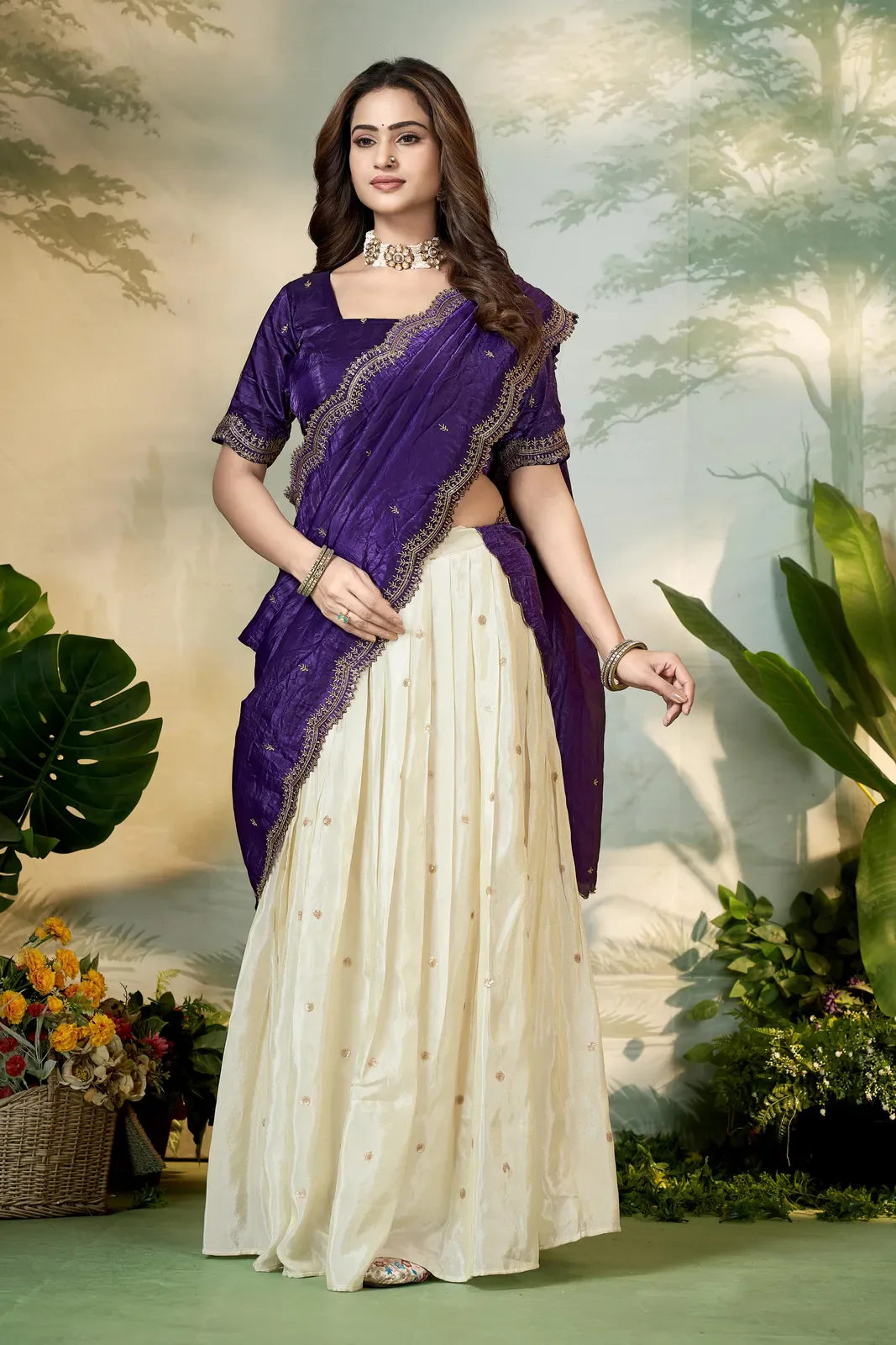 South Indian Festival Traditional Half Saree Premalu - Image 27