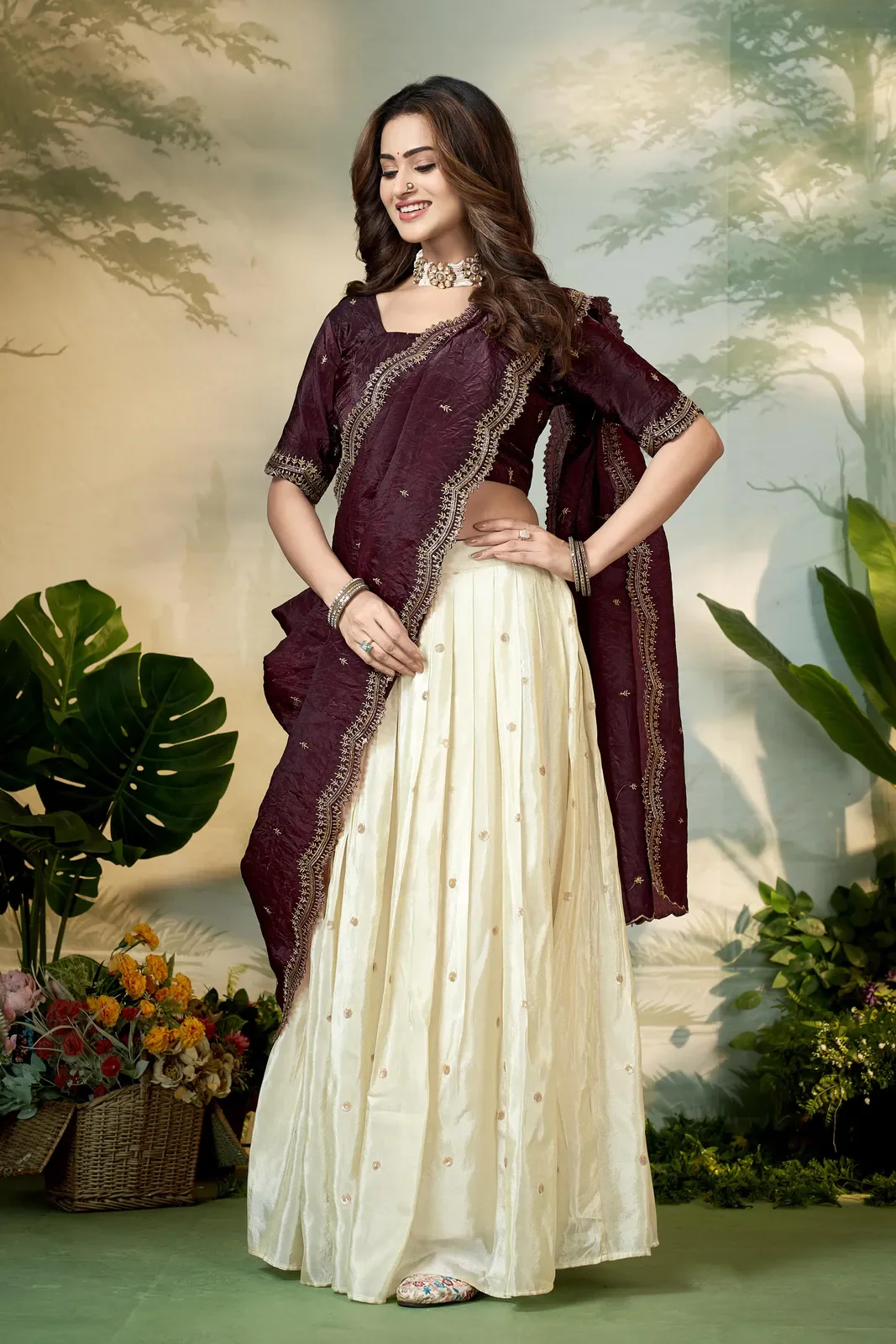 South Indian Festival Traditional Half Saree Premalu - Image 4
