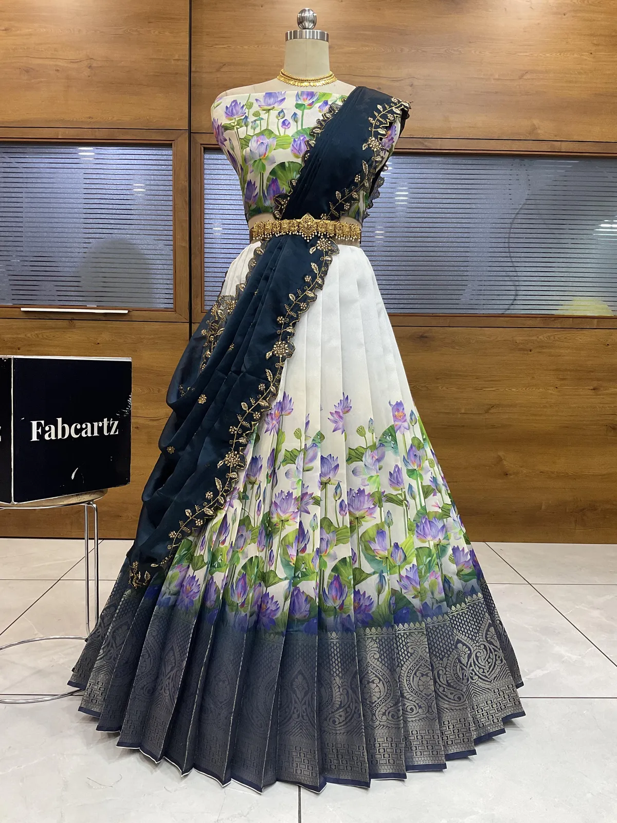 South Indian Festival Traditional Half Saree Prisha - Image 19