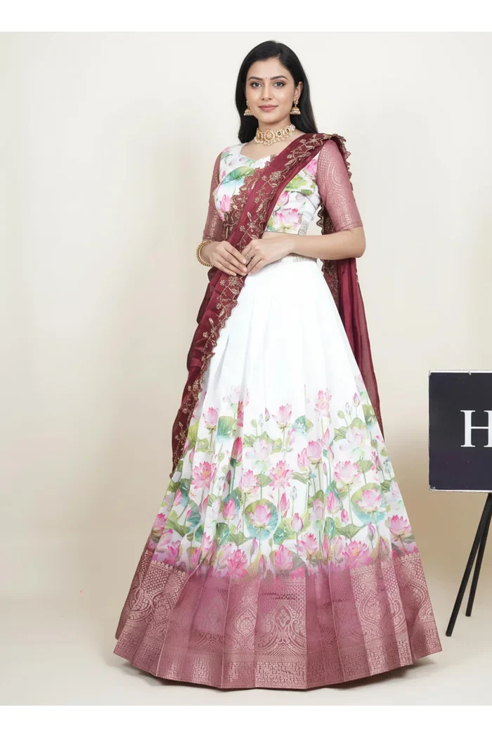 South Indian Festival Traditional Half Saree Prisha - Image 21