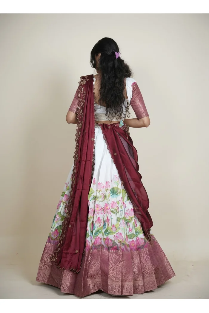 South Indian Festival Traditional Half Saree Prisha - Image 49