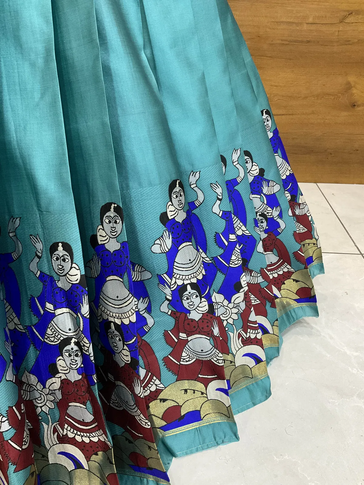South Indian Festival Traditional Half Saree with Embroidered Blouse & Dupatta Putrika - Image 16