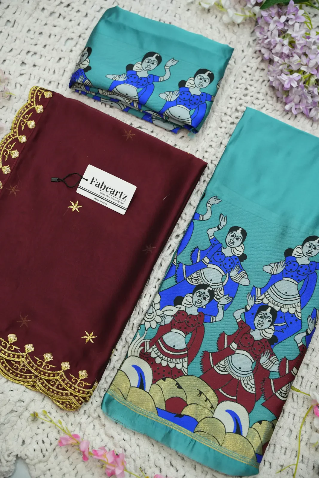 South Indian Festival Traditional Half Saree with Embroidered Blouse & Dupatta Putrika - Image 44