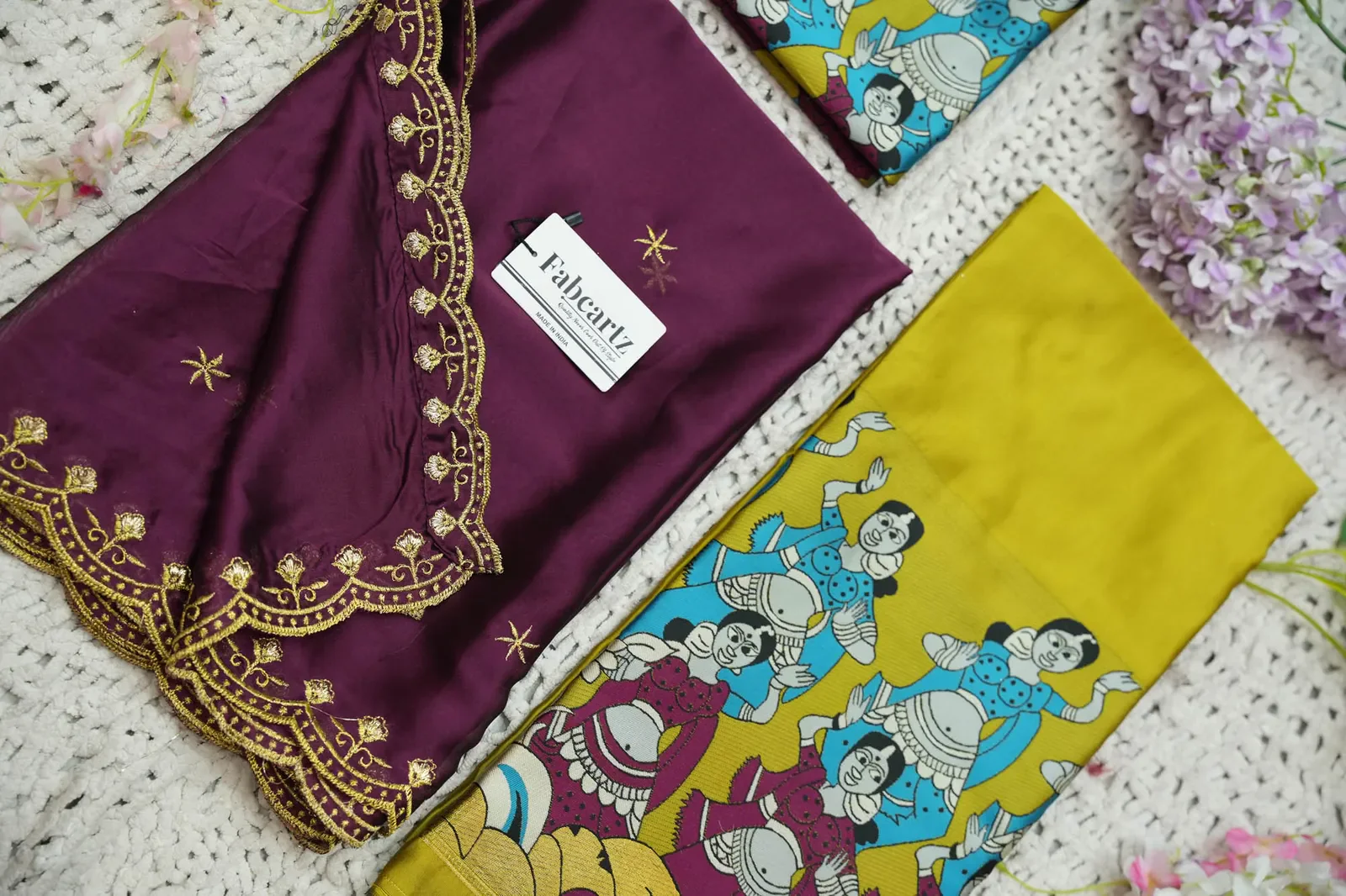 South Indian Festival Traditional Half Saree with Embroidered Blouse & Dupatta Putrika - Image 50