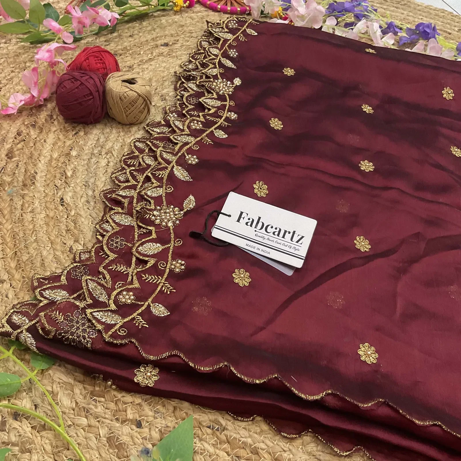 Beautiful Embroidery & Beads work Rangoli Dupatta for women | Only Dupatta RangoliDup - Image 14