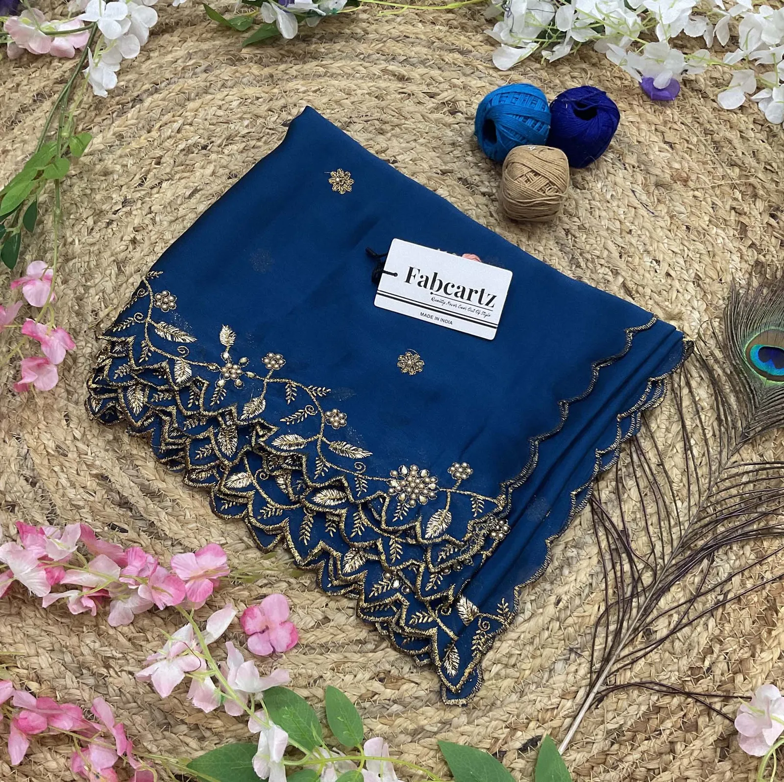Beautiful Embroidery & Beads work Rangoli Dupatta for women | Only Dupatta RangoliDup - Image 17