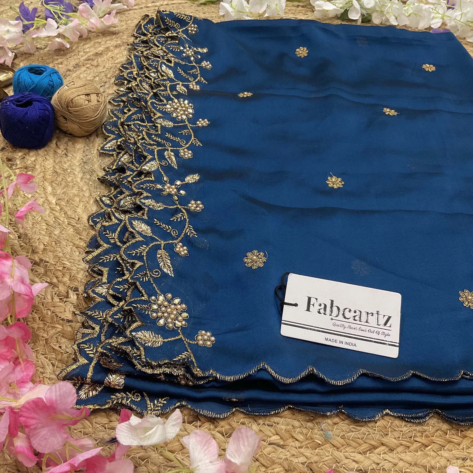 Beautiful Embroidery & Beads work Rangoli Dupatta for women | Only Dupatta RangoliDup - Image 18