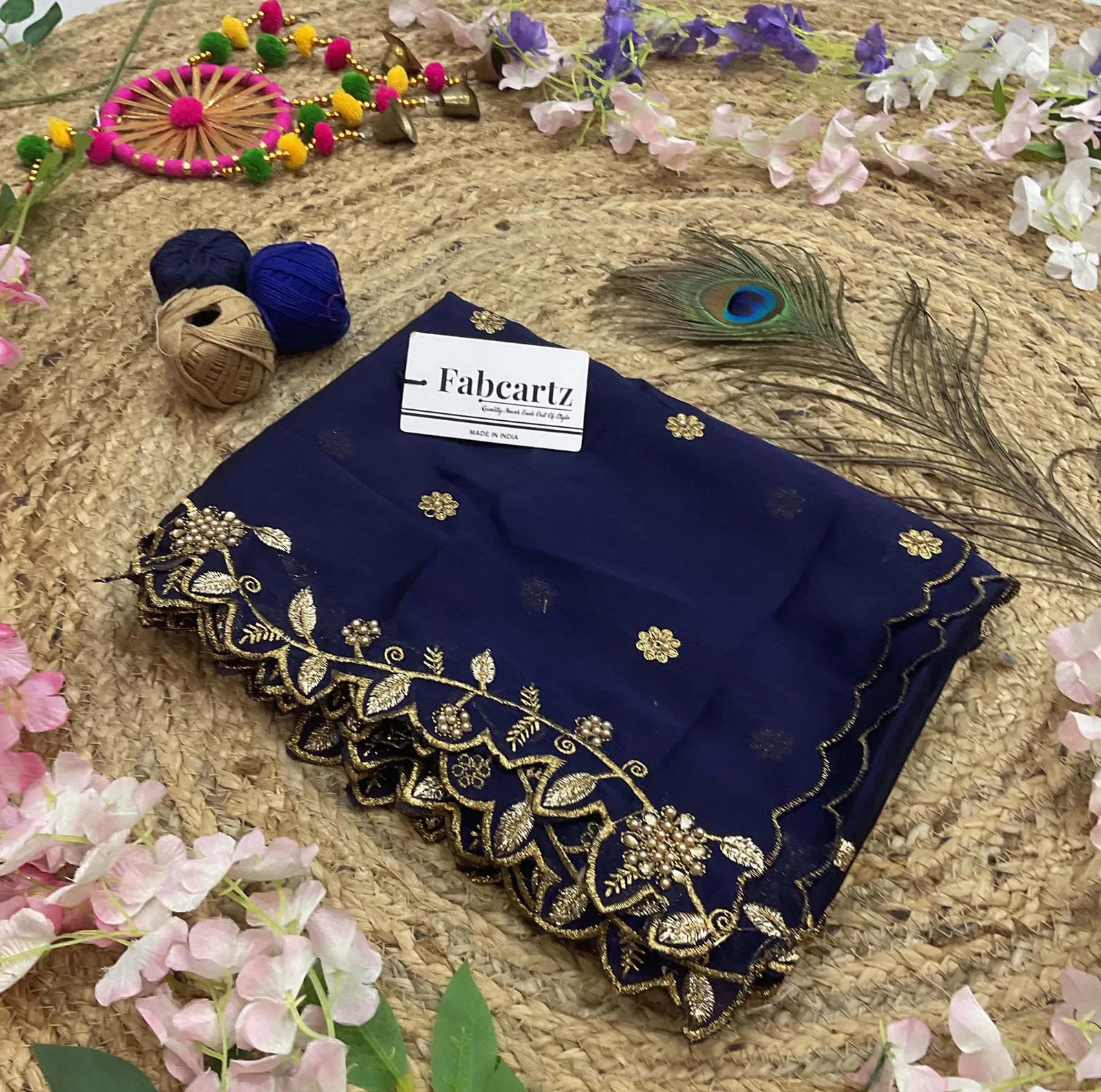 Beautiful Embroidery & Beads work Rangoli Dupatta for women | Only Dupatta RangoliDup - Image 21