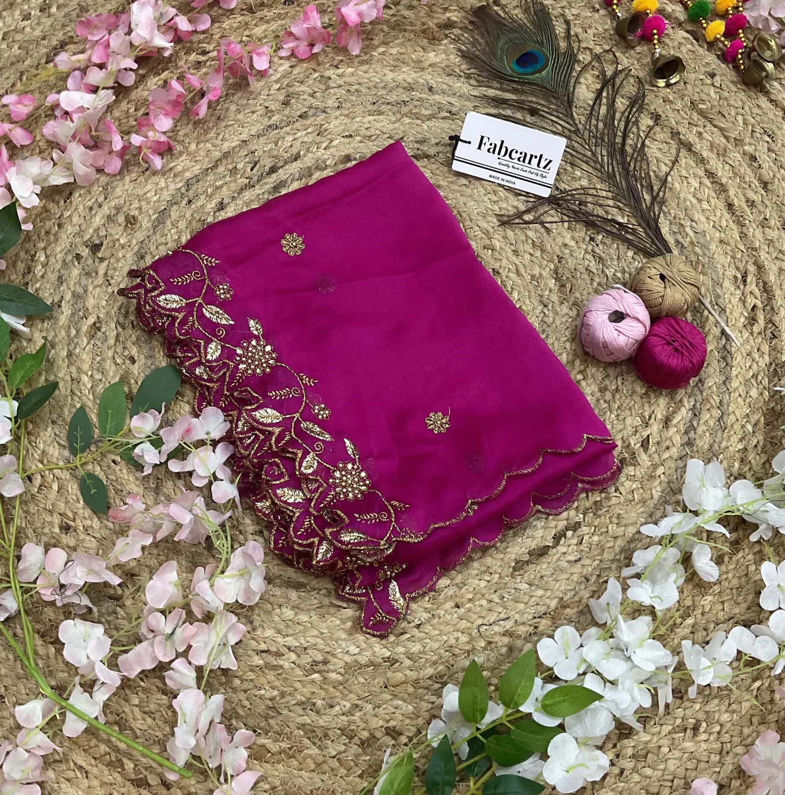 Beautiful Embroidery & Beads work Rangoli Dupatta for women | Only Dupatta RangoliDup - Image 26