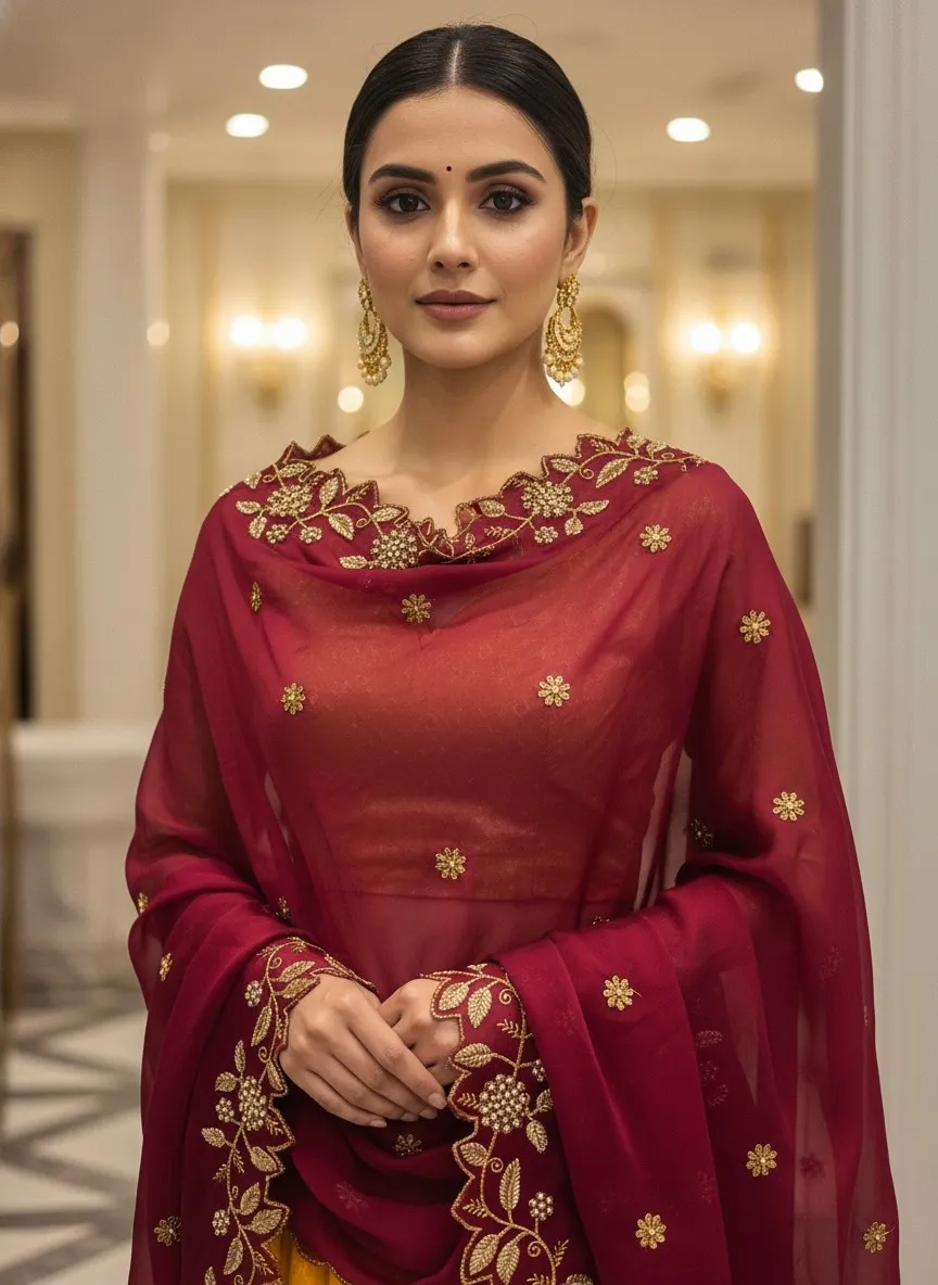 Beautiful Embroidery & Beads work Rangoli Dupatta for women | Only Dupatta RangoliDup - Image 3