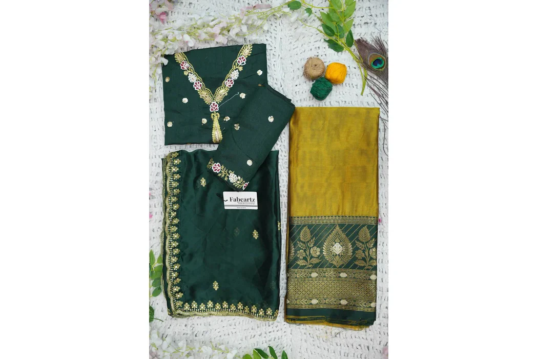 Women's Woven Design zari work Half Saree with Embroidered Blouse and Dupatta Ravleena - Image 52
