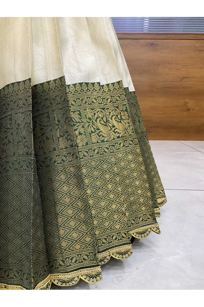 Women's Woven Design zari work Half Saree with Blouse and Rangoli Dupatta Revati - Image 12