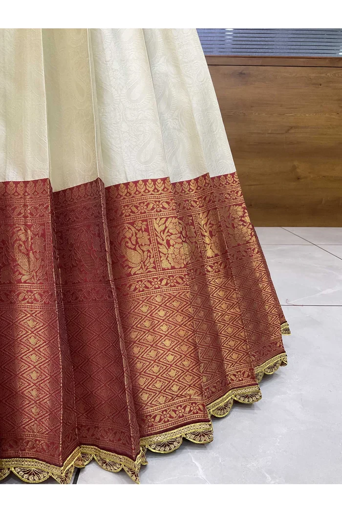 Women's Woven Design zari work Half Saree with Blouse and Rangoli Dupatta Revati - Image 18