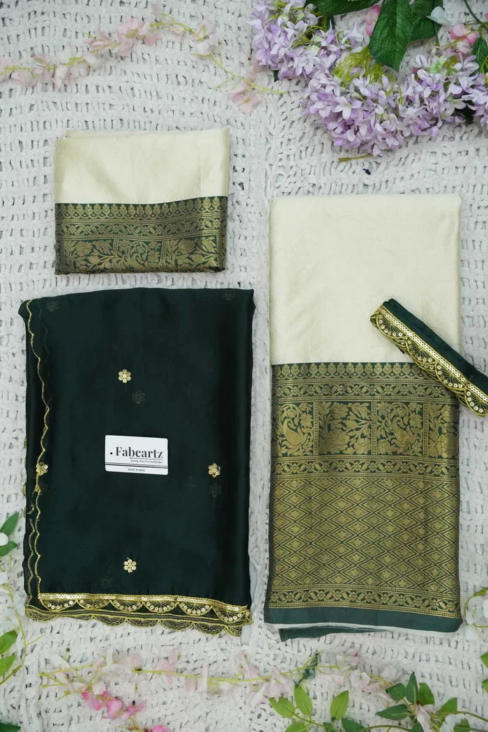 Women's Woven Design zari work Half Saree with Blouse and Rangoli Dupatta Revati - Image 43