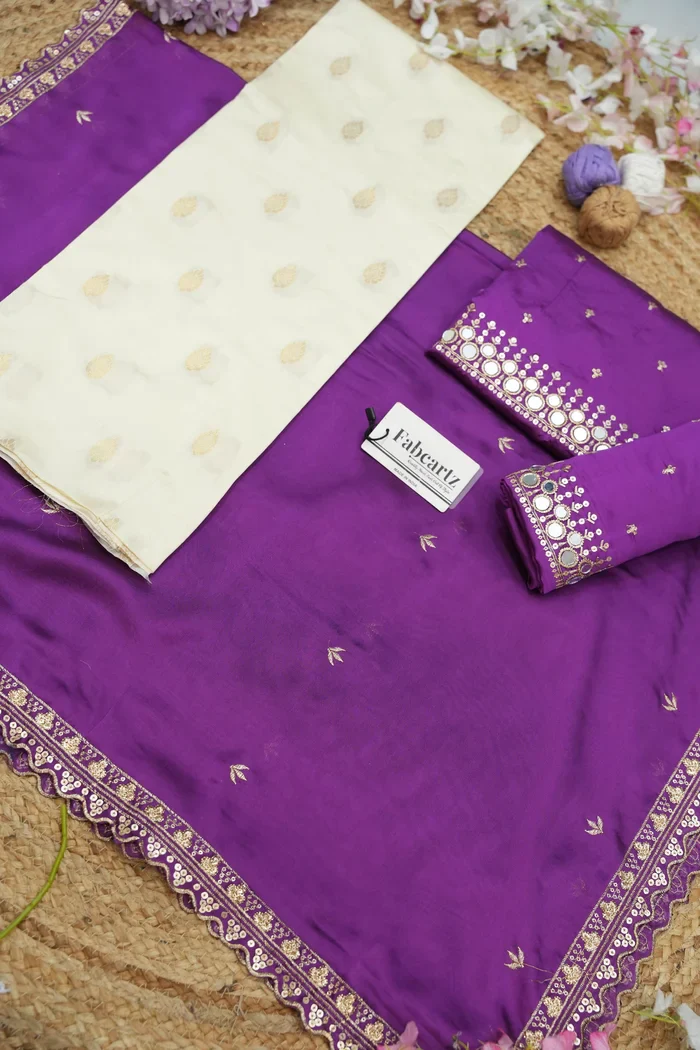 South Indian Festival Traditional Half Saree with Embroidered Blouse & Dupatta Ridhima - Image 37
