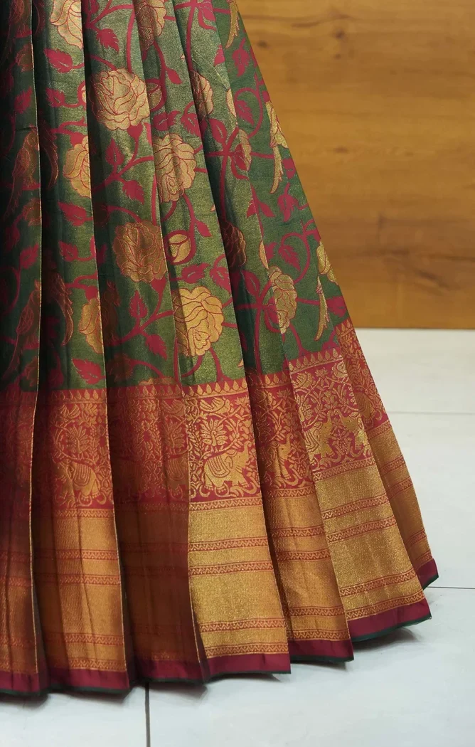 Women's Woven Design zari work Half Saree with Embroidered Blouse and Dupatta Rosie - Image 15