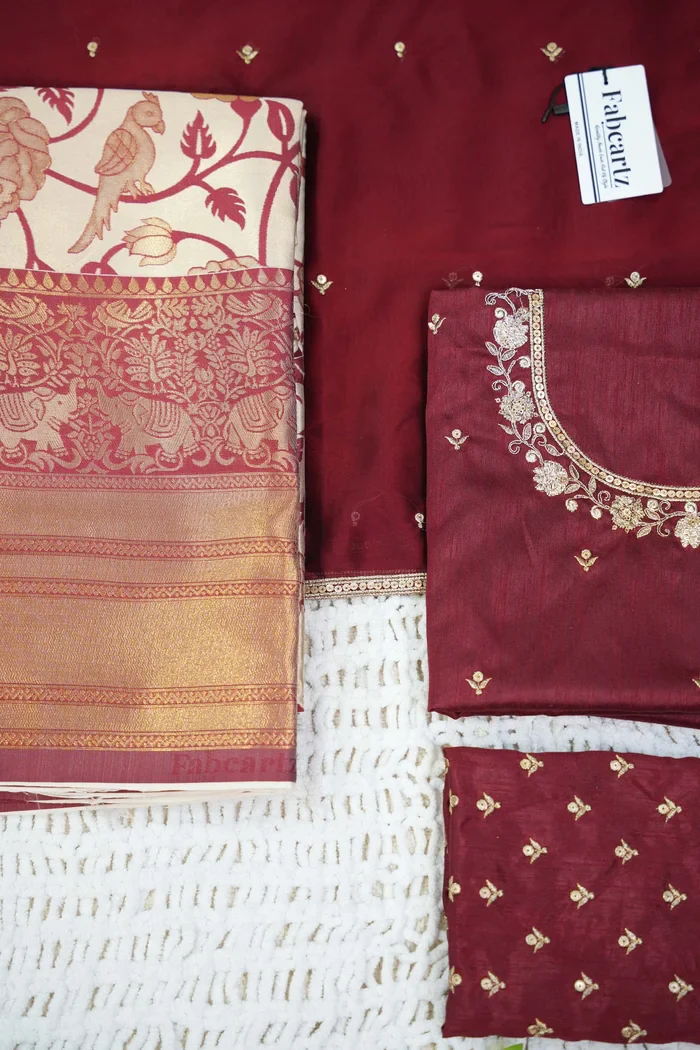 Women's Woven Design zari work Half Saree with Embroidered Blouse and Dupatta Rosie - Image 35
