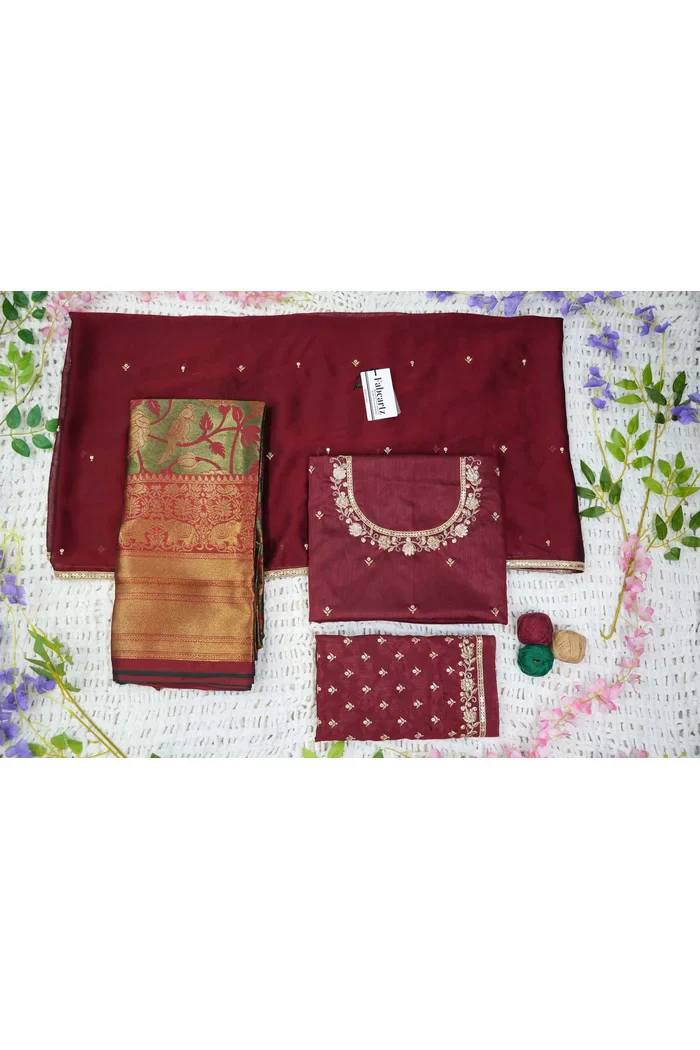 Women's Woven Design zari work Half Saree with Embroidered Blouse and Dupatta Rosie - Image 51