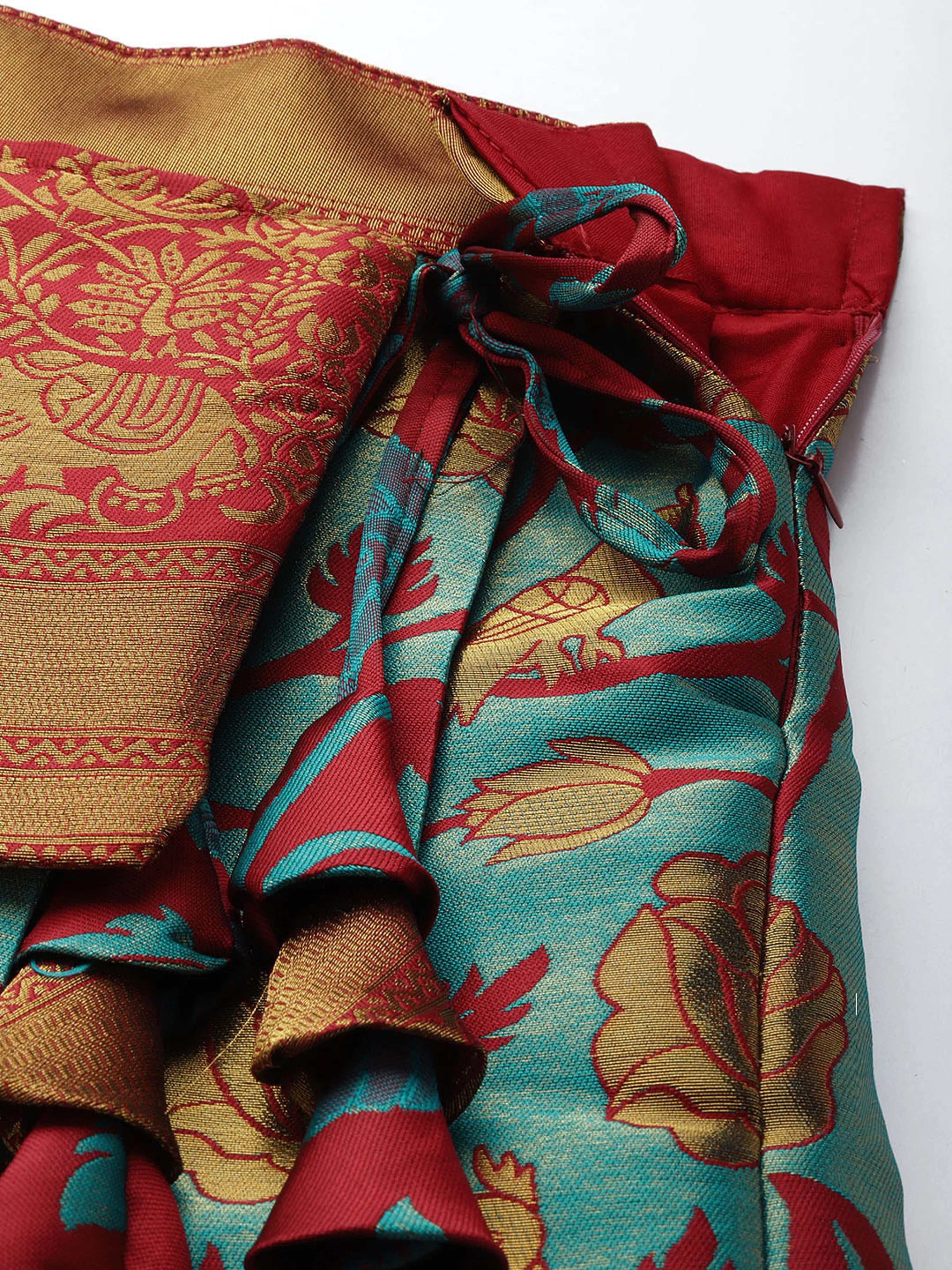 Women's Woven Design zari work Half Saree with Embroidered Blouse and Dupatta Rosie - Image 36