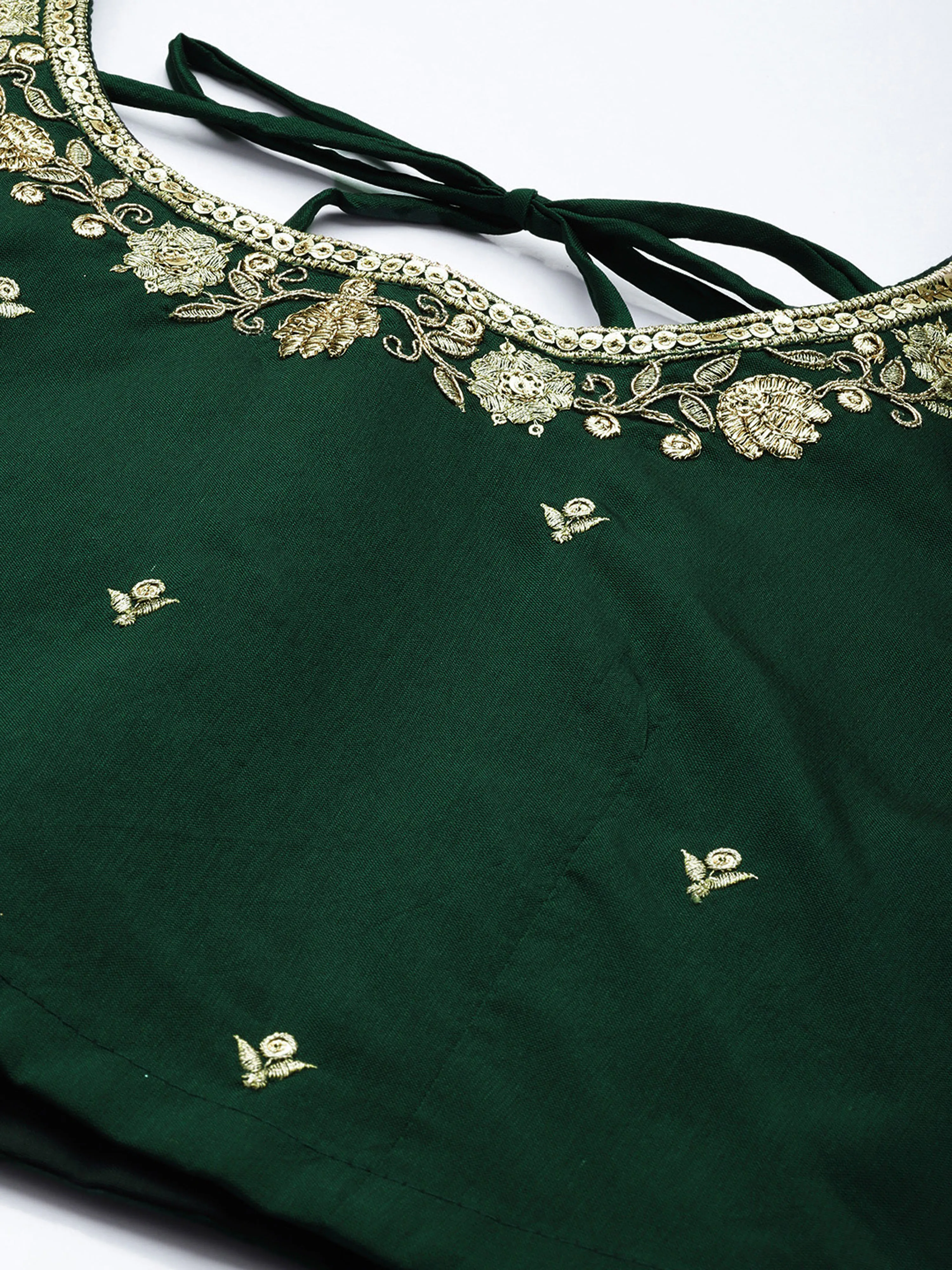 Women's Woven Design zari work Half Saree with Embroidered Blouse and Dupatta Rosie - Image 5