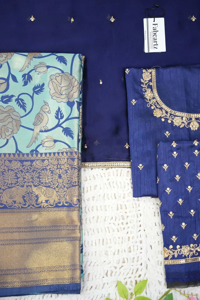 Women's Woven Design zari work Half Saree with Embroidered Blouse and Dupatta Rosie - Image 58