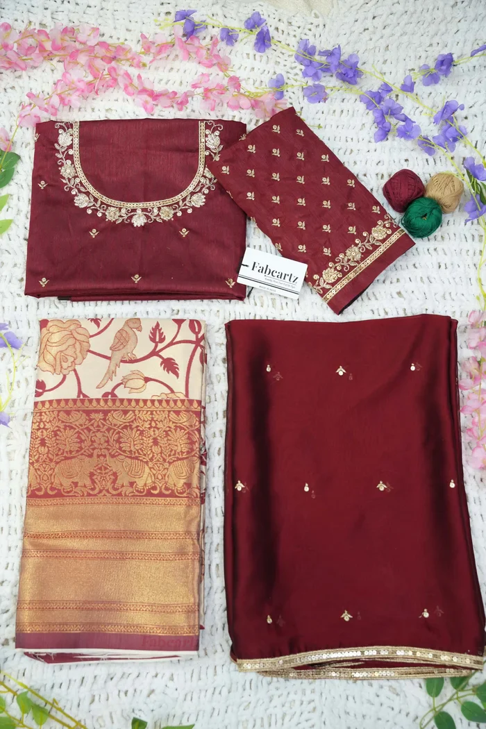 Women's Woven Design zari work Half Saree with Embroidered Blouse and Dupatta Rosie - Image 64