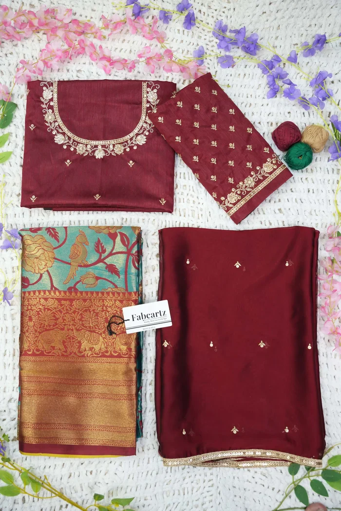 Women's Woven Design zari work Half Saree with Embroidered Blouse and Dupatta Rosie - Image 70