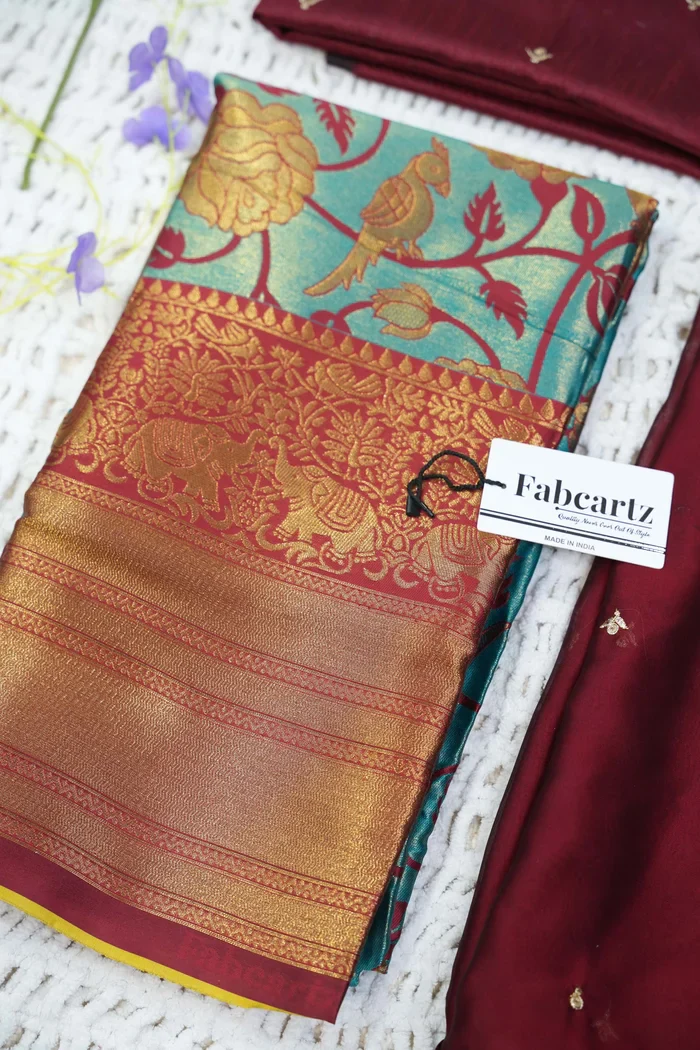 Women's Woven Design zari work Half Saree with Embroidered Blouse and Dupatta Rosie - Image 71