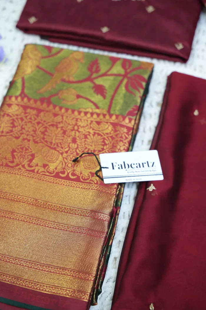 Women's Woven Design zari work Half Saree with Embroidered Blouse and Dupatta Rosie - Image 78