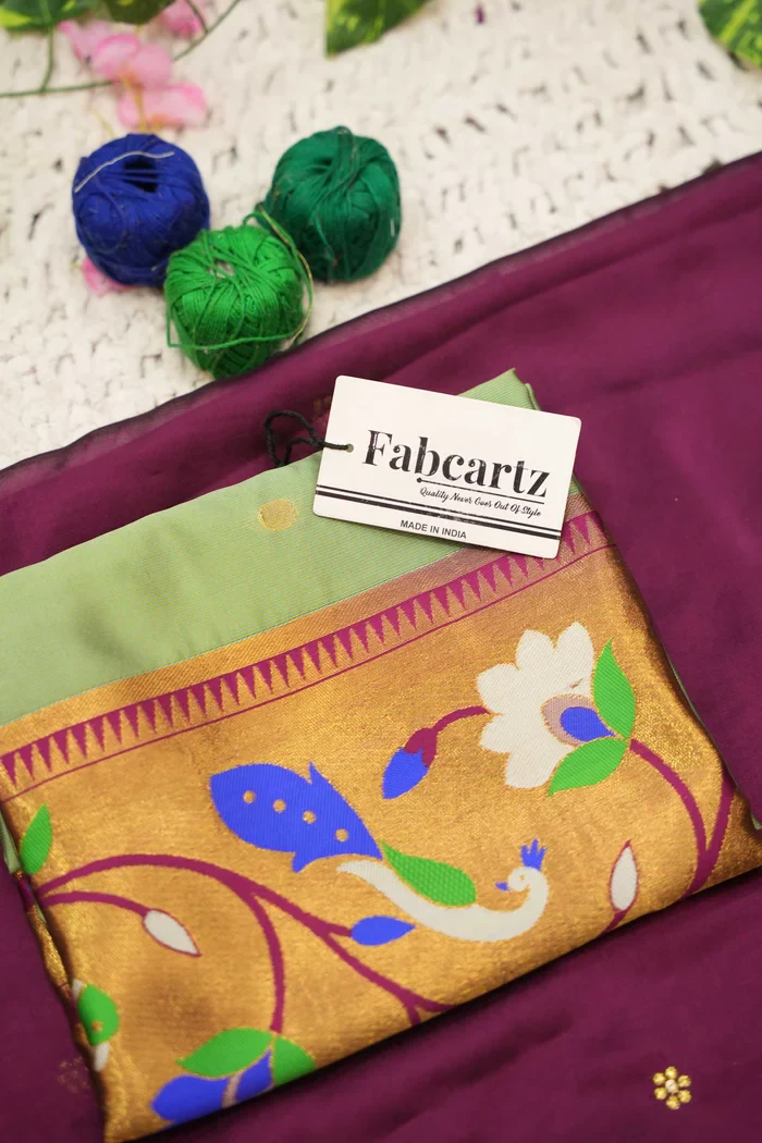Women's Woven Design zari work Half Saree with Embroidered Blouse and Dupatta Rupmani - Image 49