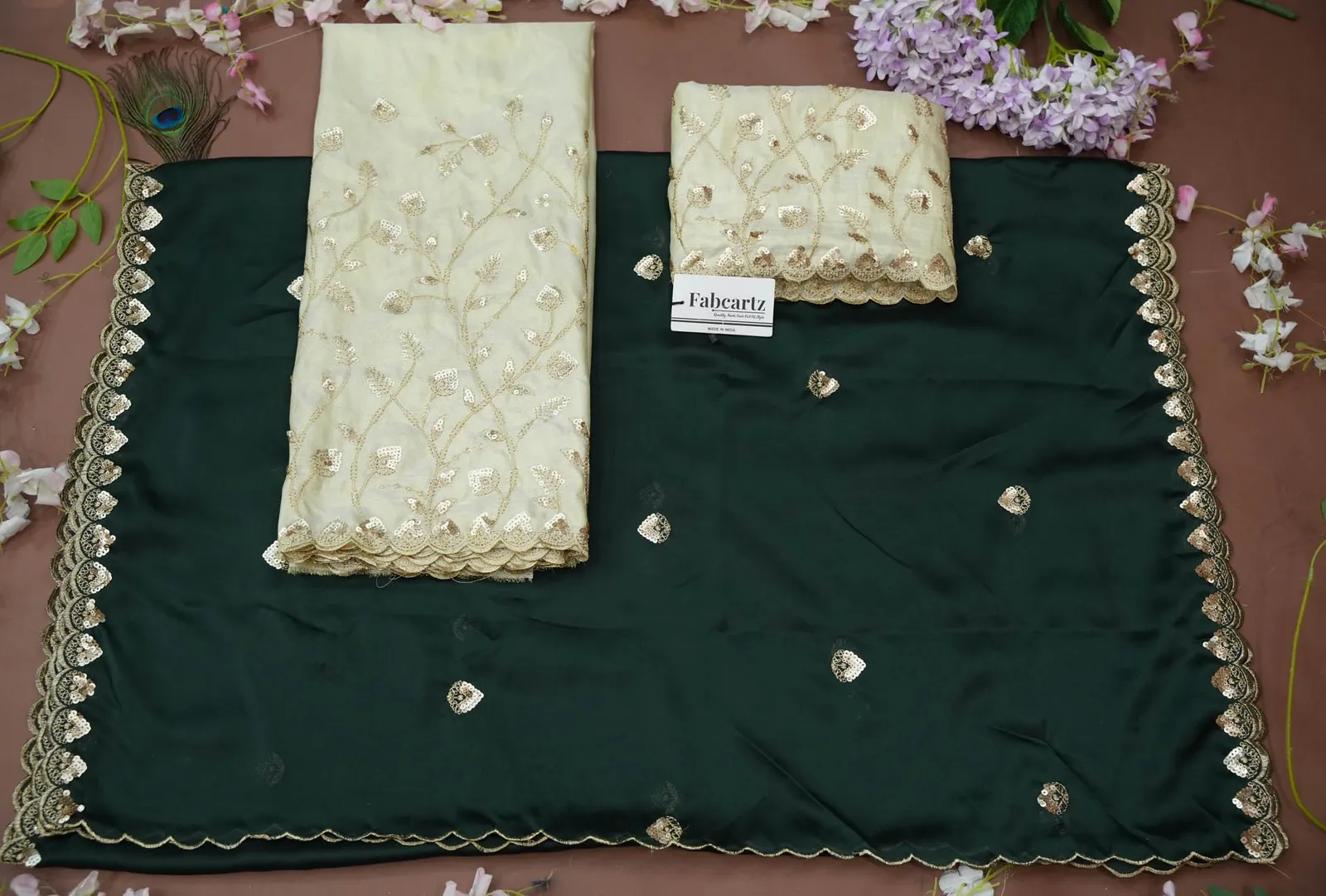 Women's Embroidered Half Saree with Blouse and Dupatta Satyabhumi - Image 54