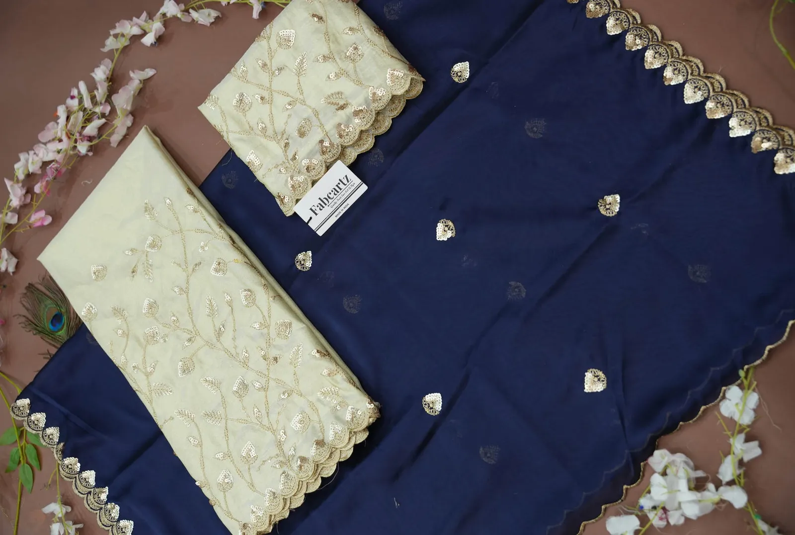 Women's Embroidered Half Saree with Blouse and Dupatta Satyabhumi - Image 66