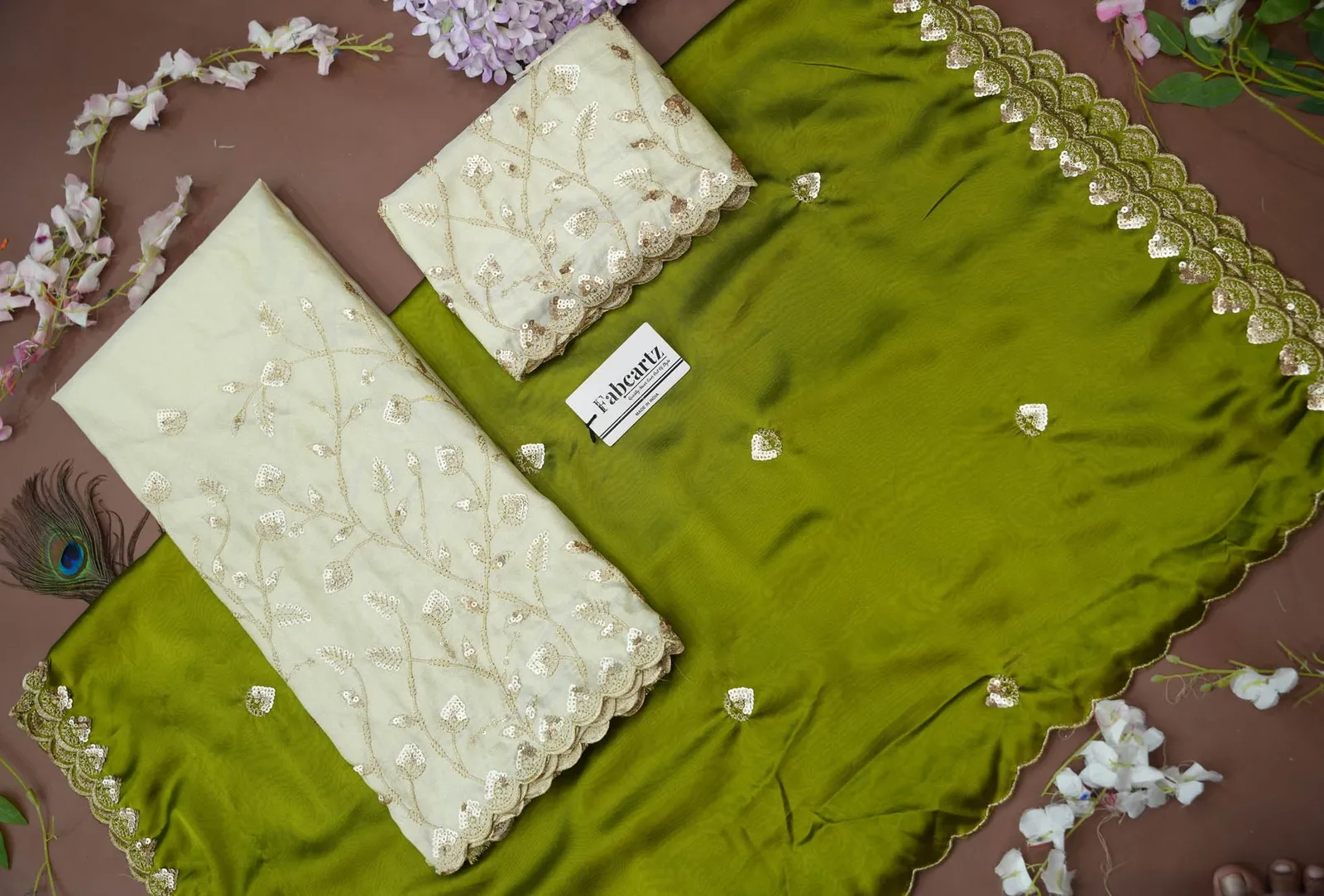 Women's Embroidered Half Saree with Blouse and Dupatta Satyabhumi - Image 81
