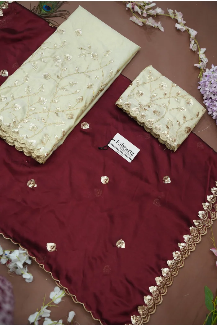 Women's Embroidered Half Saree with Blouse and Dupatta Satyabhumi - Image 42