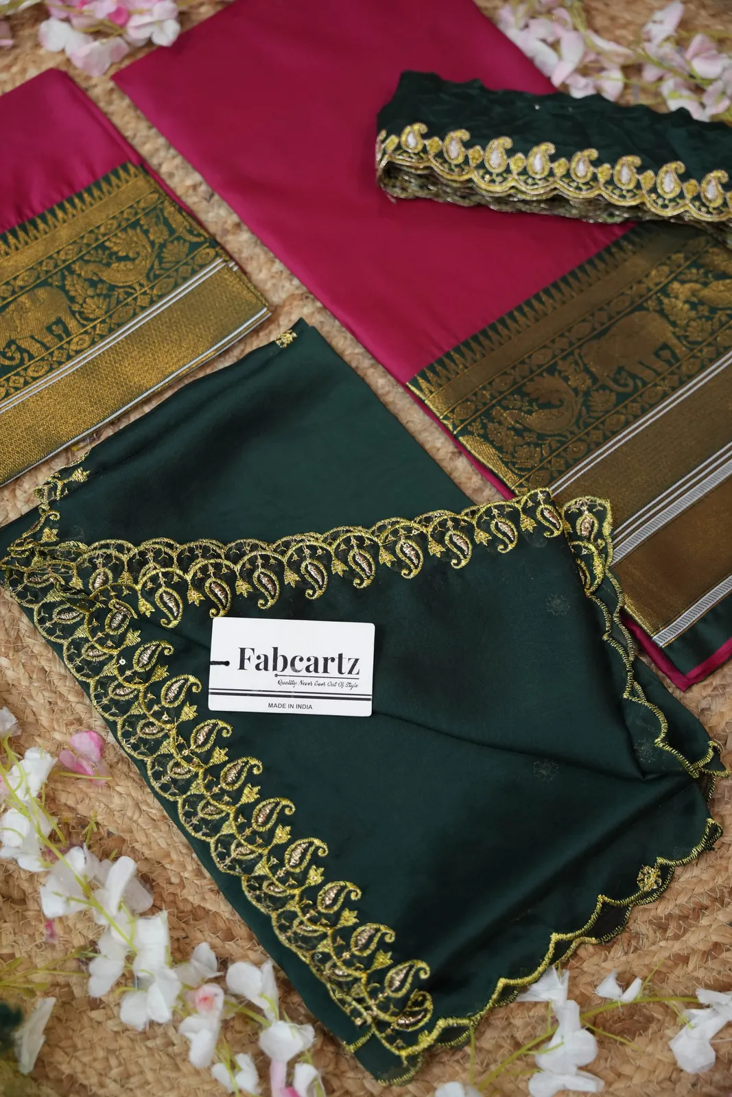Women's Woven Design Half Saree with Embroidered Blouse and Dupatta Sharvika - Image 80