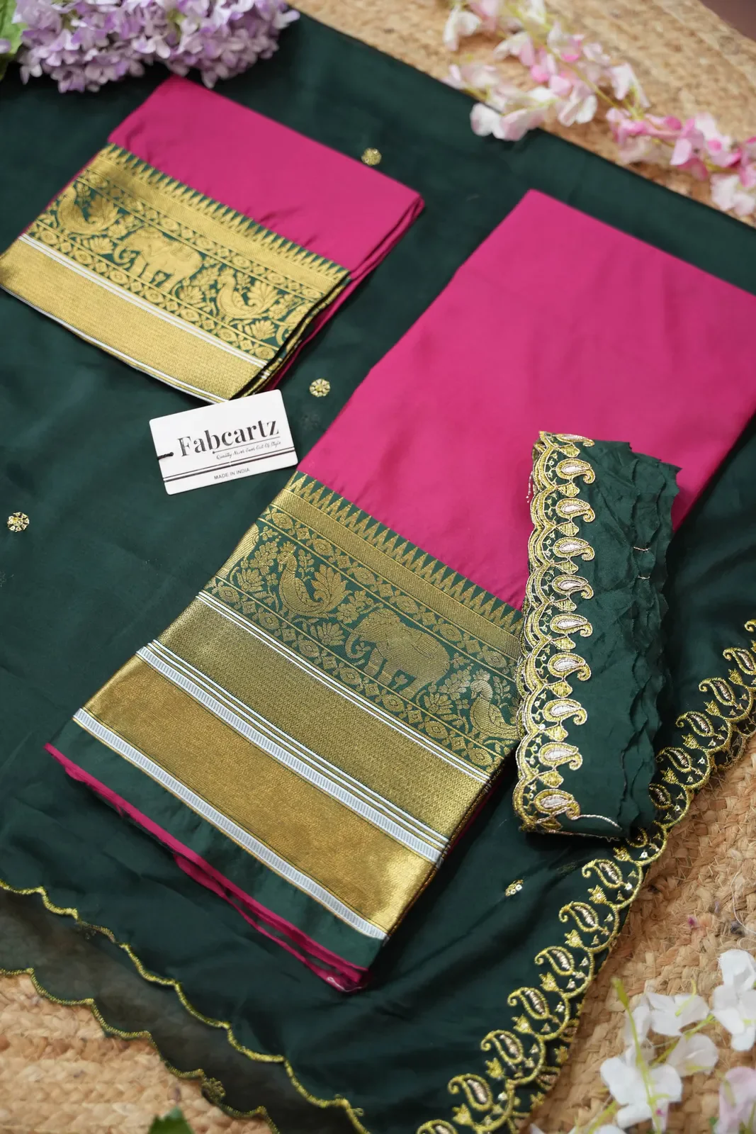 Women's Woven Design Half Saree with Embroidered Blouse and Dupatta Sharvika - Image 82