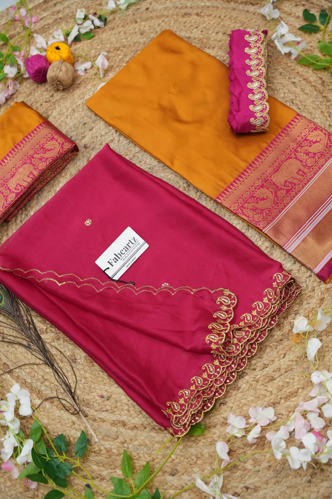 Women's Woven Design Half Saree with Embroidered Blouse and Dupatta Sharvika - Image 86