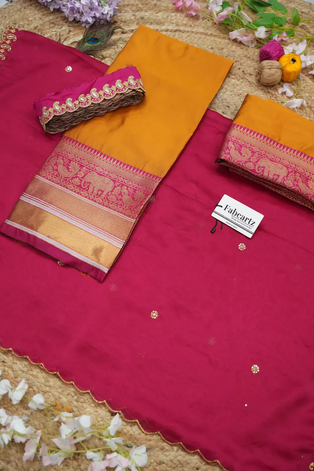 Women's Woven Design Half Saree with Embroidered Blouse and Dupatta Sharvika - Image 88