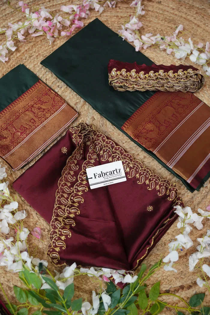Women's Woven Design Half Saree with Embroidered Blouse and Dupatta Sharvika - Image 26