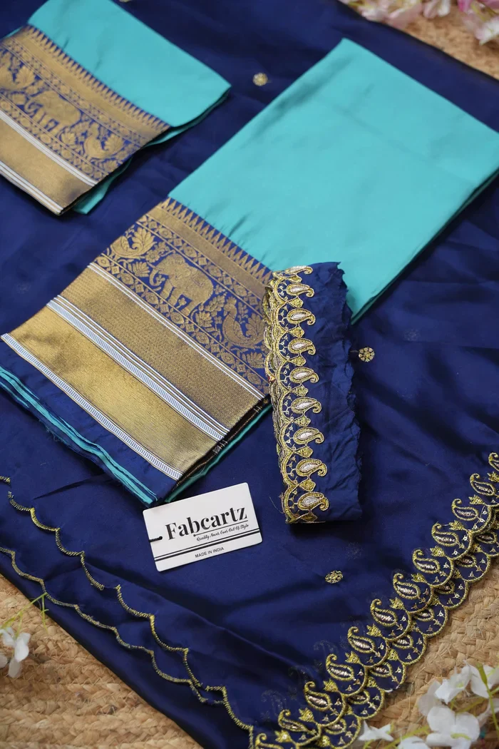 Women's Woven Design Half Saree with Embroidered Blouse and Dupatta Sharvika - Image 40