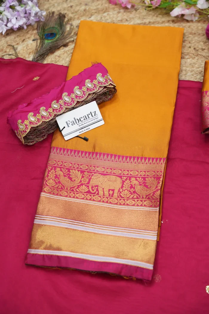 Women's Woven Design Half Saree with Embroidered Blouse and Dupatta Sharvika - Image 57