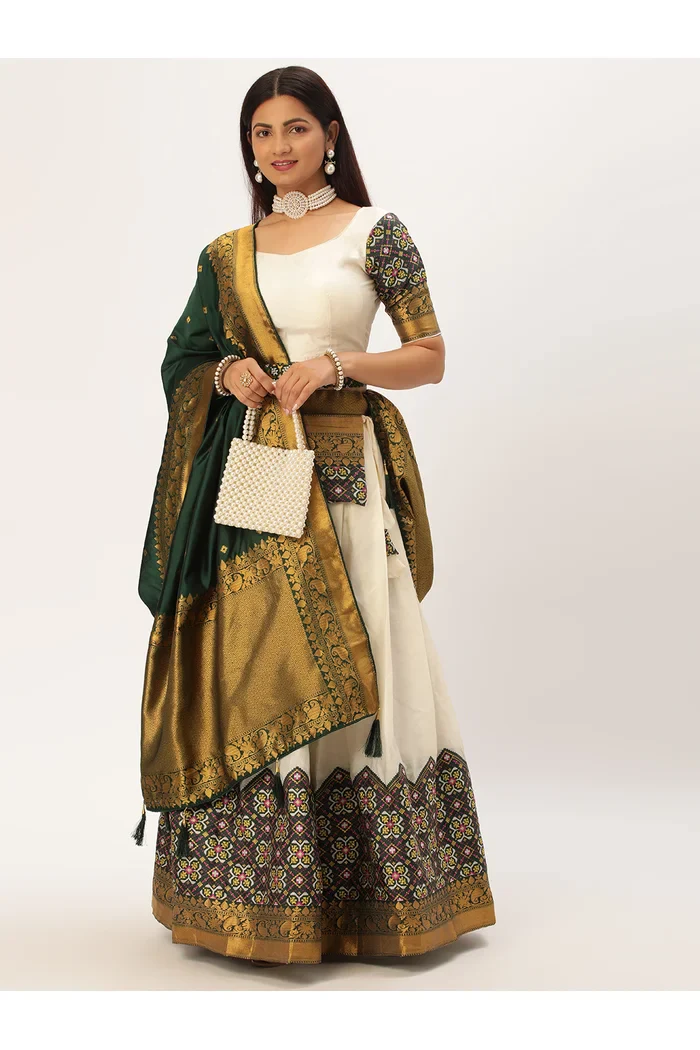 South Indian Festival Traditional Half Saree Patola - Image 11