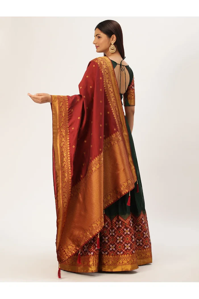 South Indian Festival Traditional Half Saree Patola - Image 42