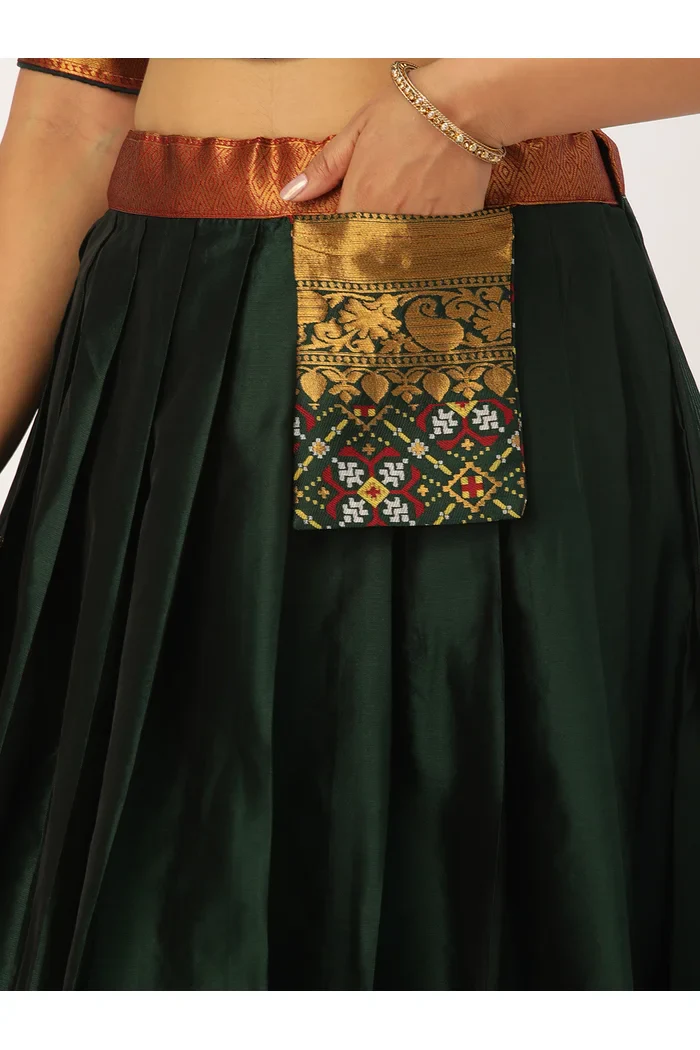 South Indian Festival Traditional Half Saree Patola - Image 47